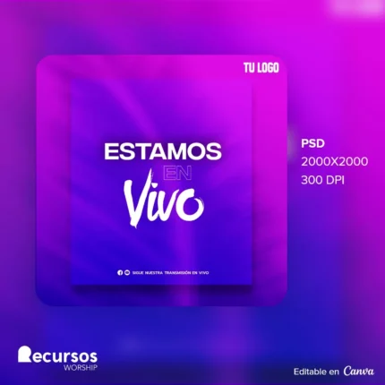 Plantilla Estamos en Vivo para transmisión - Photoshop