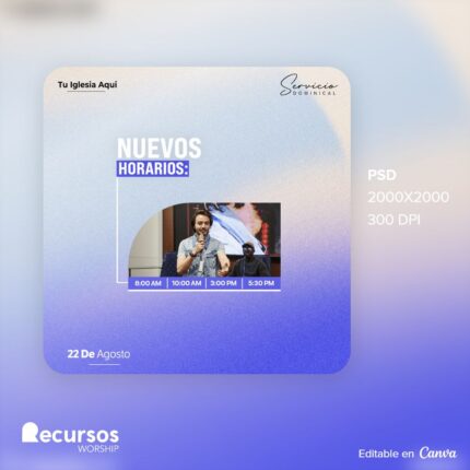 Plantilla de nuevos horarios para la congregación