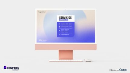 Banner horizontal editable para servicios dominicales personalizado: información y horarios