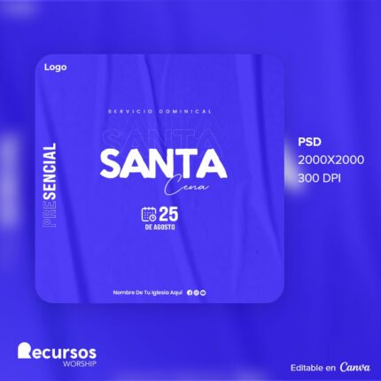 Mockup de Plantilla de Santa Cena Morado en uso