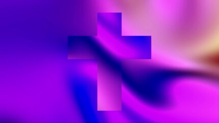Fondo Animado Cosmic Violet - Cruz Líquida Cósmica para Worship: Video Loop Motion Graphic para Iglesias