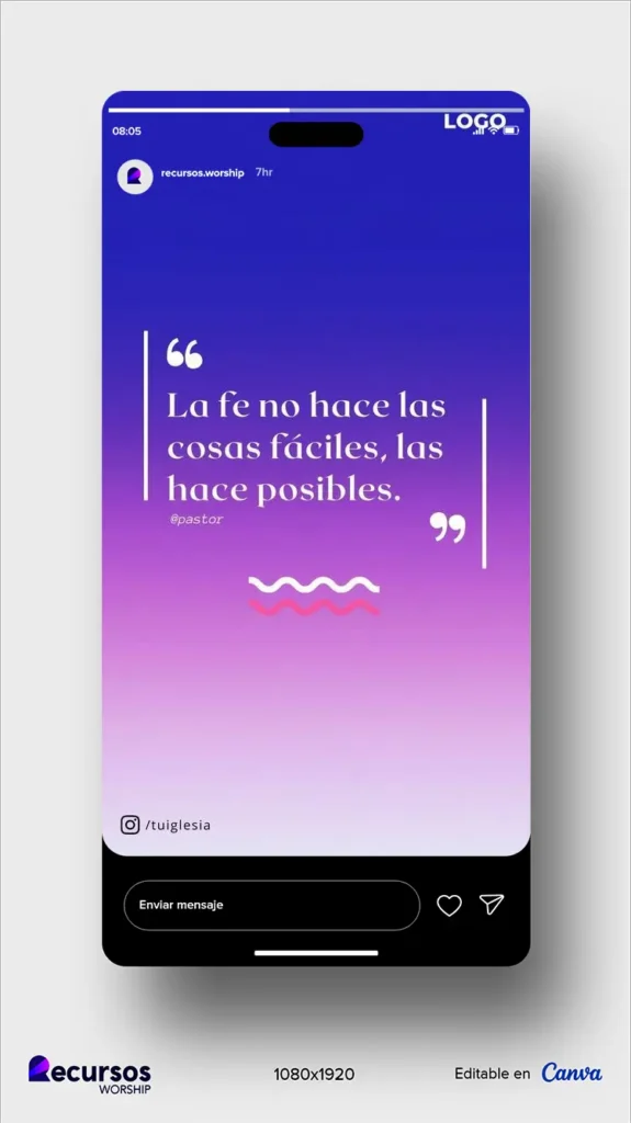 Mockup de Banner Vertical de Iglesia con diseño rosa y morado