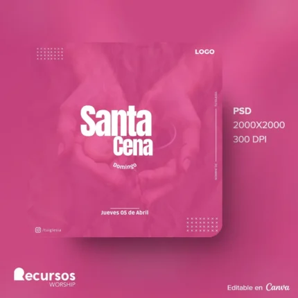 Mockup Plantilla Editable Santa Cena Dominical 1:1