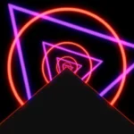 video de bucle de túnel geométrico neón para servicios de adoración