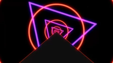 video de bucle de túnel geométrico neón para servicios de adoración