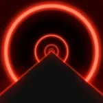 video loop de túnel piramidal rojo neón para cultos