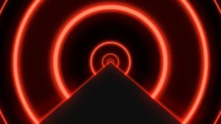 video loop de túnel piramidal rojo neón para cultos