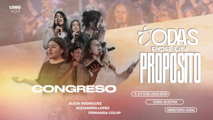 Muestra horizontal del archivo editable para publicidad de eventos eclesiásticos