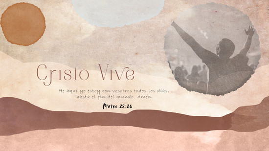 plantilla panorámica para presentaciones cristianas con estética de tonos siena