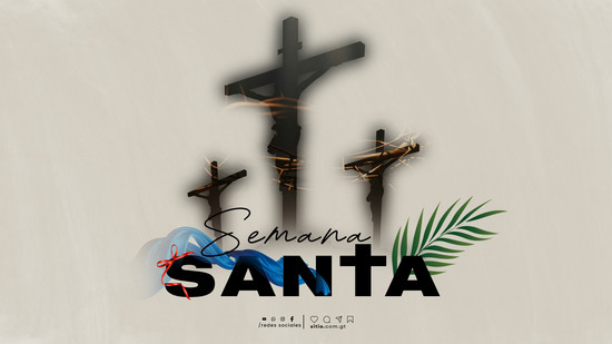 encabezado web para actividades de pascua con iconografía de la cruz