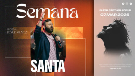 Fondo panorámico con diseño de flyer para servicios de semana santa