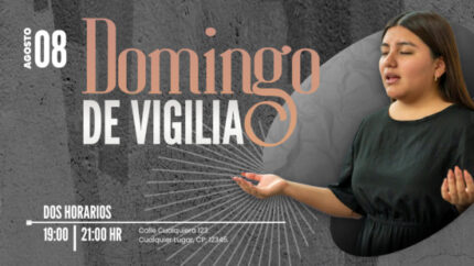 plantilla horizontal para portada o miniatura de video sobre encuentro de vigilia cristiana