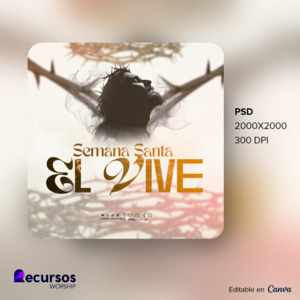 plantilla moderna de evento de Semana Santa para la iglesia, detalle cinematográfico