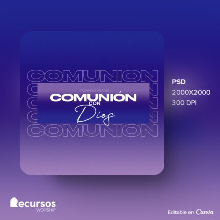 plantilla gráfica de evento con degradado morado moderno Yeshua