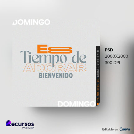 plantilla de publicación en redes sociales para eventos de adoración modernos