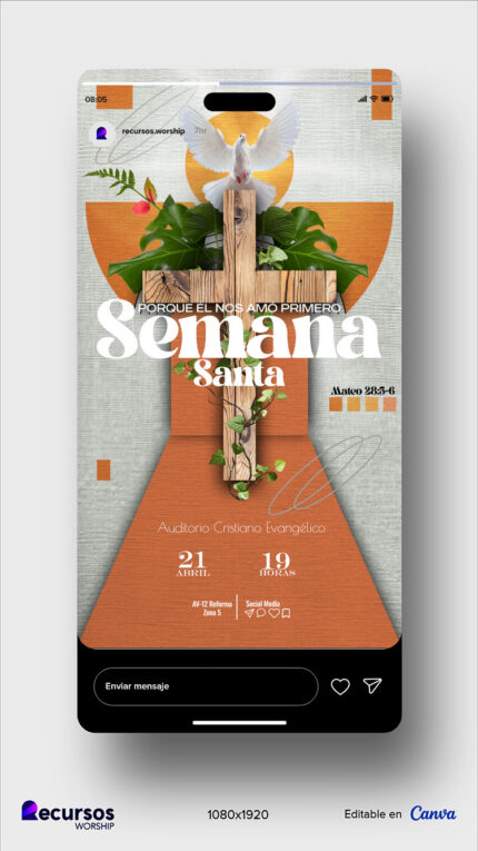 maqueta de anuncio para congregaciones cristianas en formato smartphone
