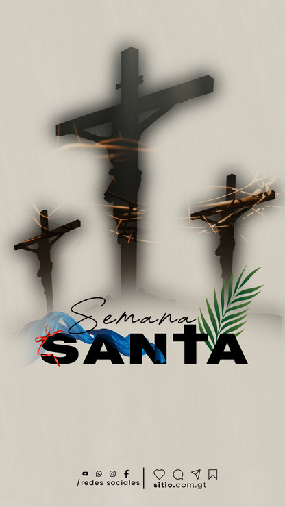 Diseño vertical para historias de redes sociales sobre festividad religiosa con simbología de cruz