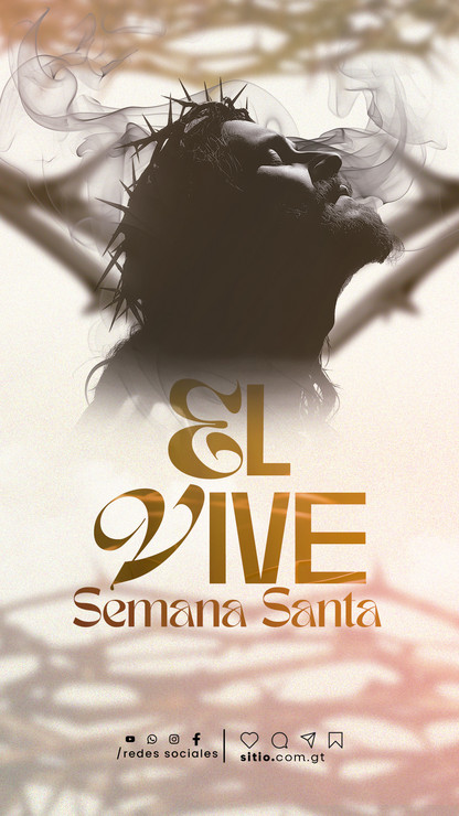 recurso gráfico vertical para servicios religiosos de pascua con estética contemporánea