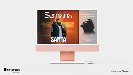 Ambientación fotográfica de la pieza gráfica para anuncios de eventos parroquiales