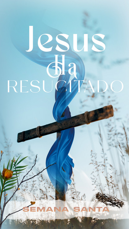 diseño para historias de redes sociales con motivo de la cruz pascual