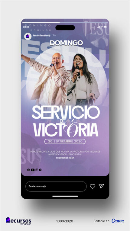 diseño estético de diapositiva para canciones de alabanza con fondo degradado lila