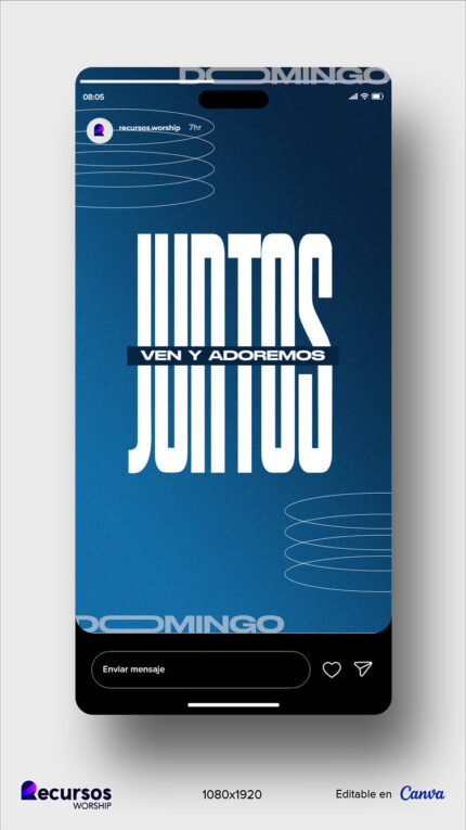 visualización de contenido social móvil para conferencias en tono azulado