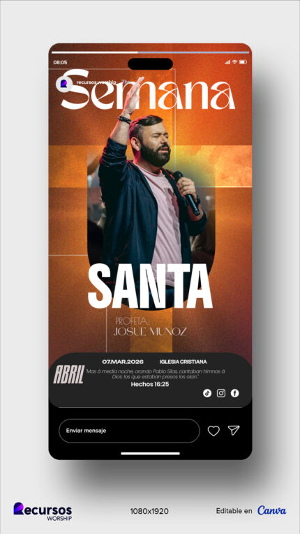 Visualización de la invitación cristiana personalizada en formato móvil