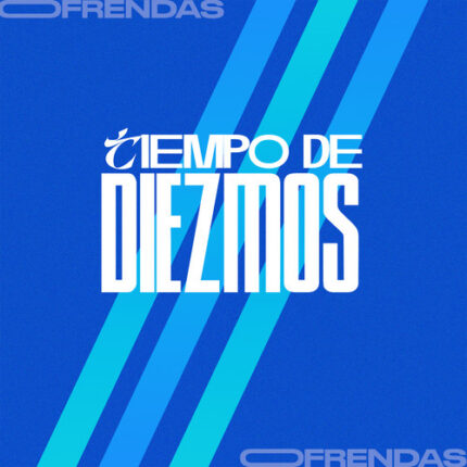 Vista en miniatura de la plantilla promocional azul para diezmos