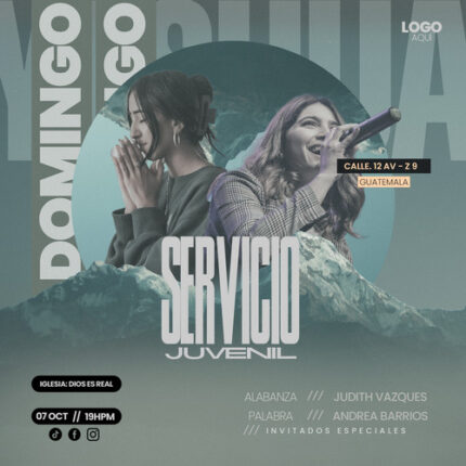 Miniatura de la plantilla de publicación para redes sociales del Servicio Juvenil Moderno