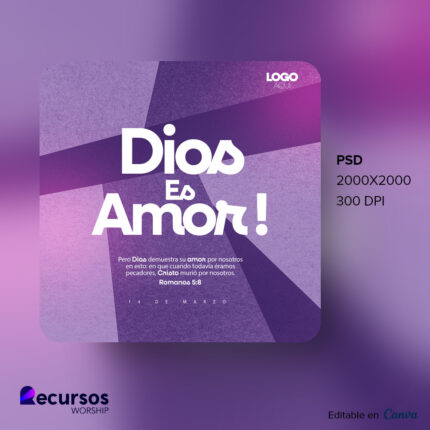 Maqueta de teléfono mostrando plantilla de publicación con cita morada