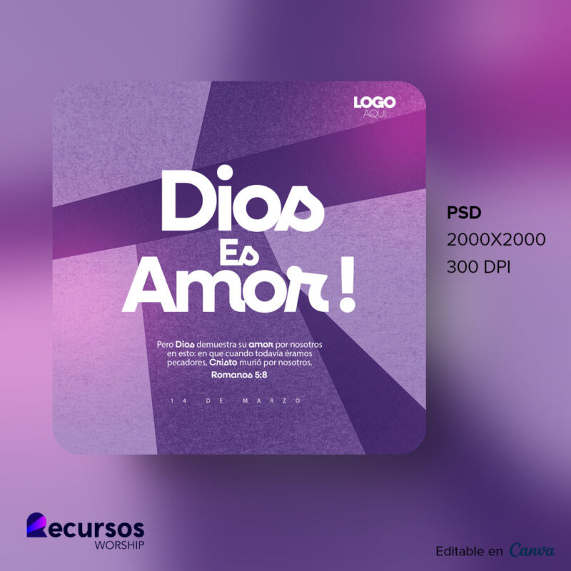 Maqueta de teléfono mostrando plantilla de publicación con cita morada