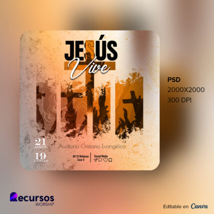 Imagen de muestra de la plantilla de adoración aplicada en un entorno real.