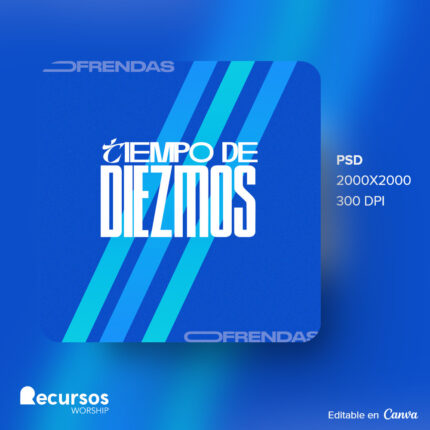 Maqueta de la plantilla de diezmo visualizada en un dispositivo móvil