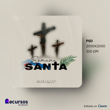 mockup de plantilla de evento cristiano de Semana Santa preparada para social media