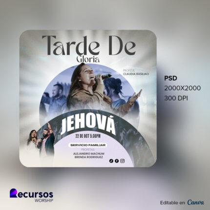 plantilla de diseño de volante para evento de adoración moderna en ambiente de culto