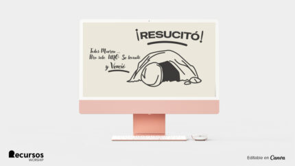 pantalla de ordenador con plantilla profesional de pascua de resurrección