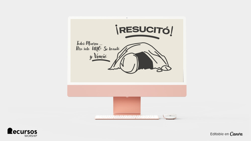 pantalla de ordenador con plantilla profesional de pascua de resurrección