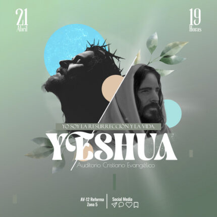 Plantilla de Semana Santa para la Resurrección de Jesús con diseño moderno