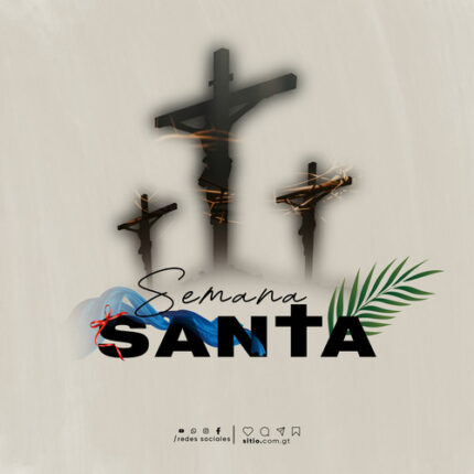 plantilla de evento cristiano de Semana Santa con diseño moderno y elementos religiosos