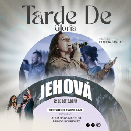 plantilla de diseño de volante para evento de adoración moderna con fotografías circulares