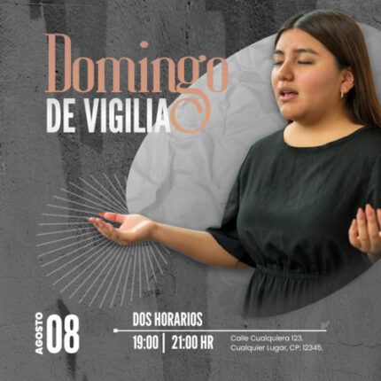 plantilla de publicación en redes sociales para evento de vigilia moderna con fondo oscuro