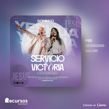 plantilla de adoración con degradado morado para servicios de adoración