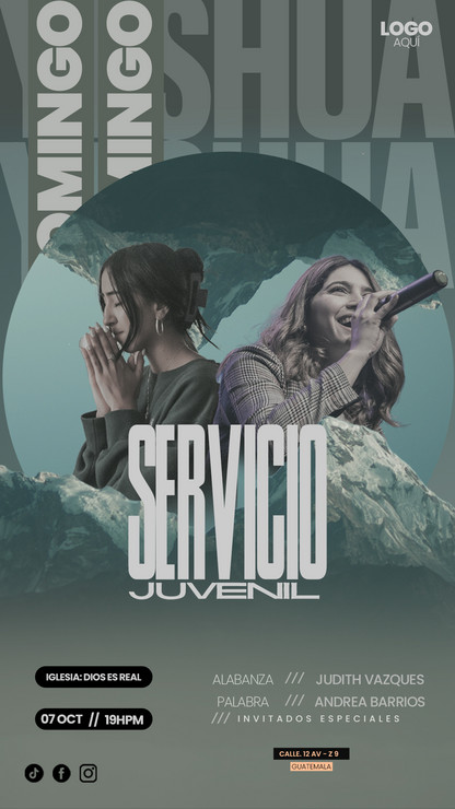 Diseño vertical optimizado para stories de Instagram sobre reunión de jóvenes cristianos