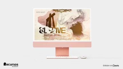 maquetación de paisaje para publicidad de encuentros espirituales de semana mayor