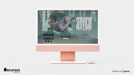 Representación de la plantilla de publicación juvenil en formato panorámico digital