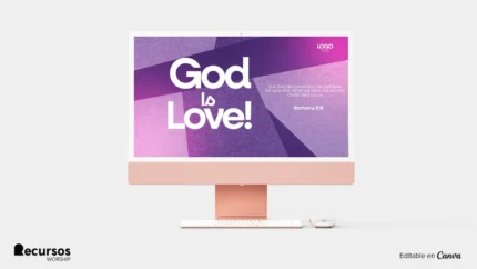 Worship Screen Background | Contemporary Purple Theme 16:9 PSD — mockup, 16:9