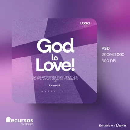 Template for Faith Messages | Elegant Purple Design 1:1 Canva — mockup, 1:1