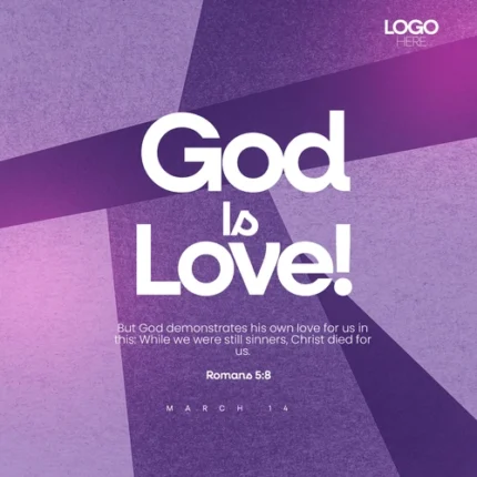 Template for Faith Messages | Elegant Purple Design 1:1 Canva — thumbnail, 1:1