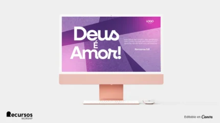 Fundo para Tela de Culto | Temática Roxa Contemporânea 16:9 PSD — mockup, 16:9