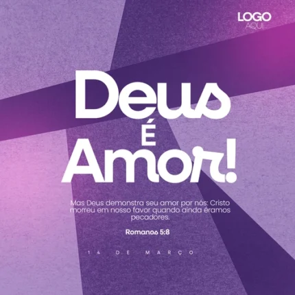 Modelo para Mensagens de Fé | Design Roxo Elegante 1:1 Canva — miniatura, 1:1